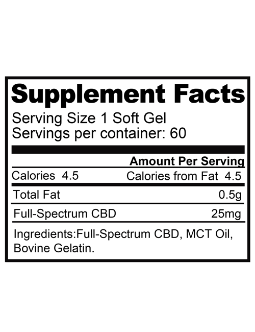 CBD Softgels, 1500 mg